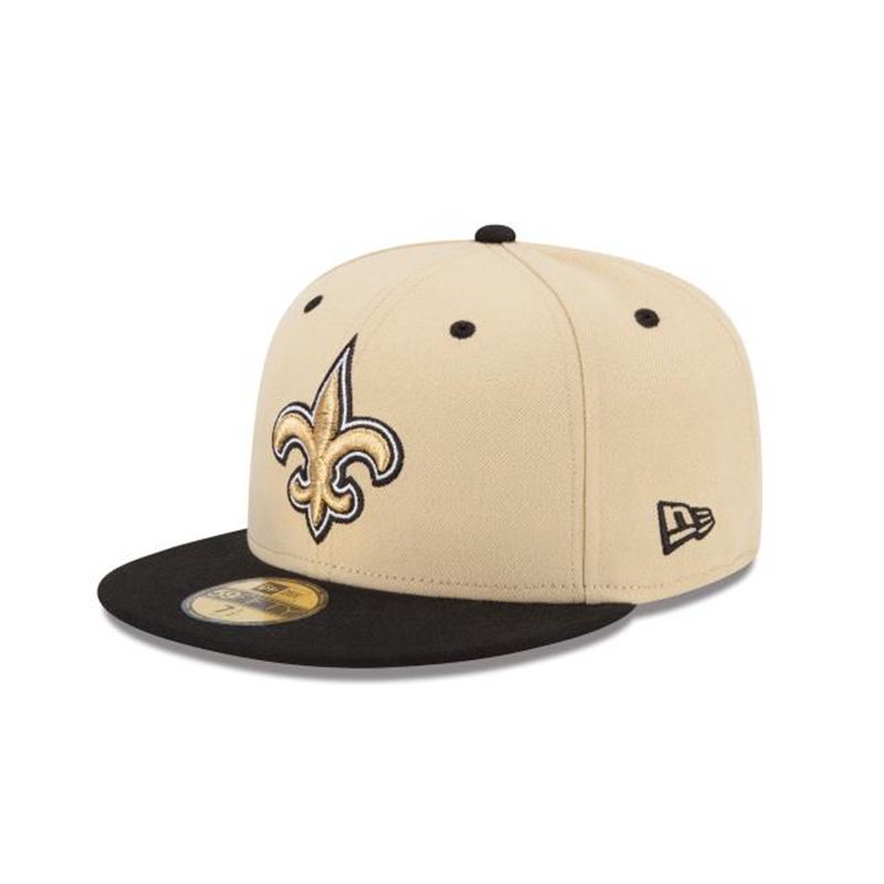 NFL New Orleans Saints 2tone 59Fifty Fitted (PUY5799) - Yellow New Era Caps